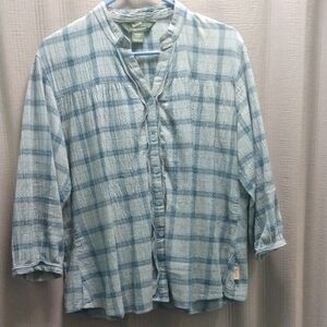 Woolrich Blue Plaid Cotton Women's Blouse